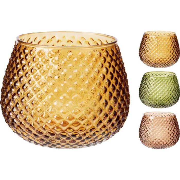 PTEALIGHT VETRO 18CM 3ASS